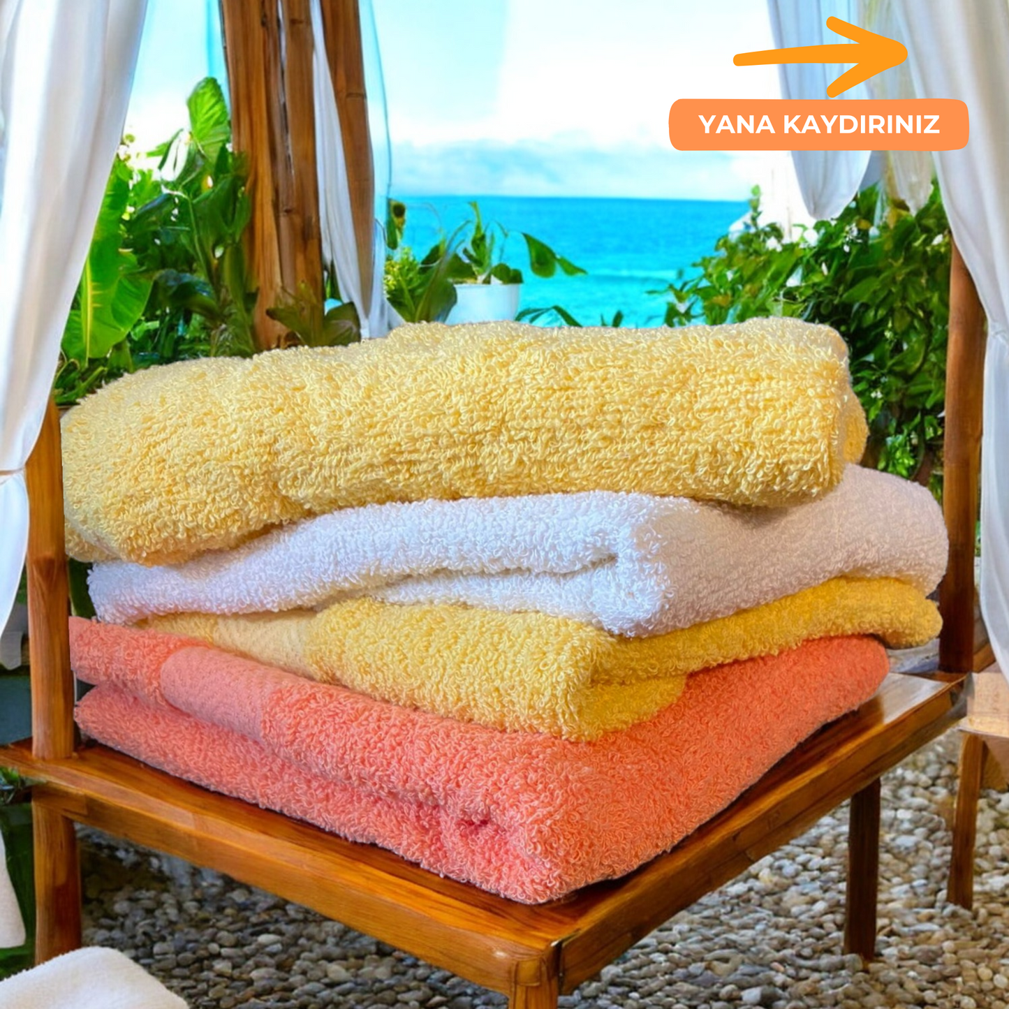 Gorsed 50 Cm X 90 Cm, 12'li, Hassas Ciltlere Özel Dokulu,Yumuşacık El ve Yüz Havlusu