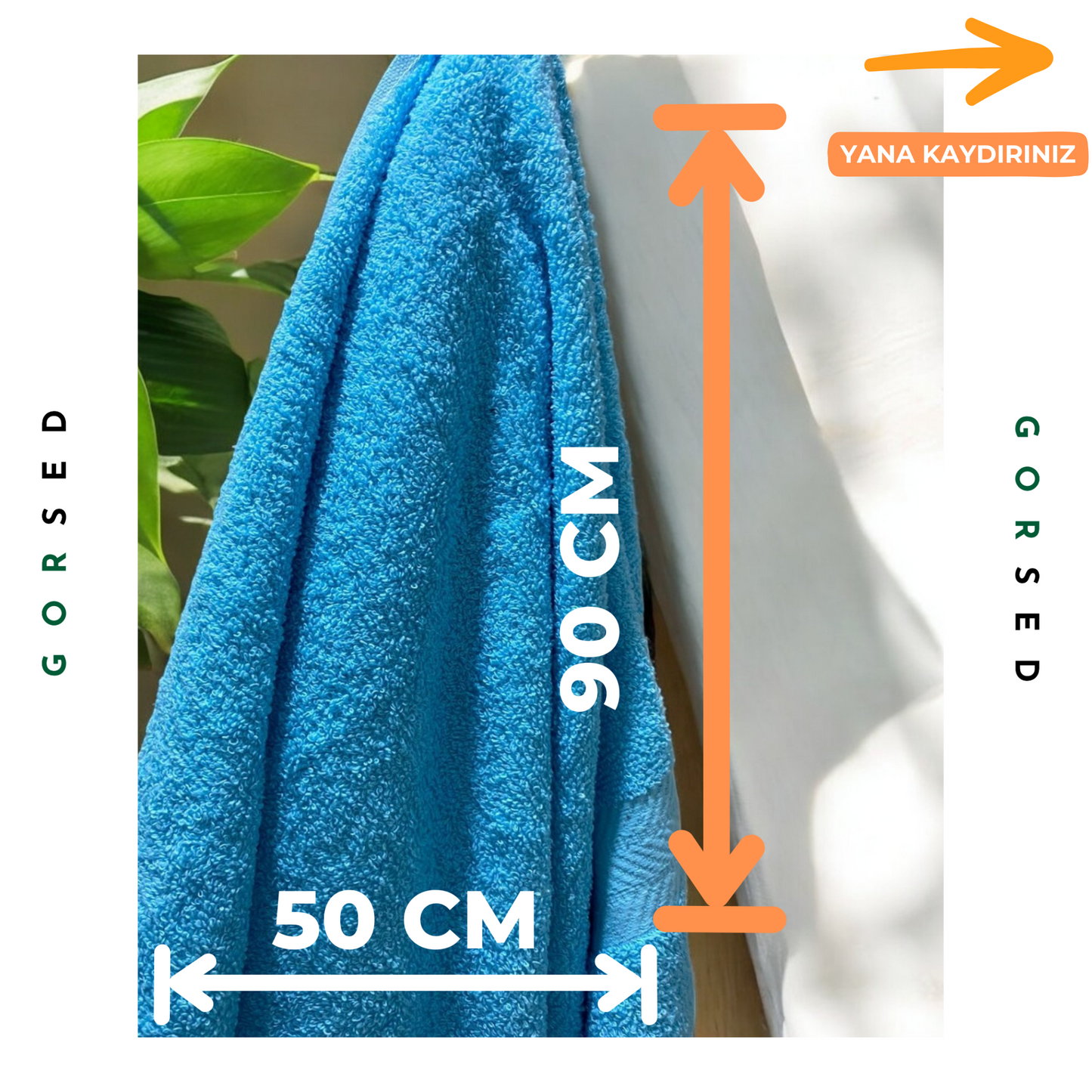 Gorsed 50 Cm X 90 Cm, 12'li, Hassas Ciltlere Özel Dokulu,Yumuşacık El ve Yüz Havlusu